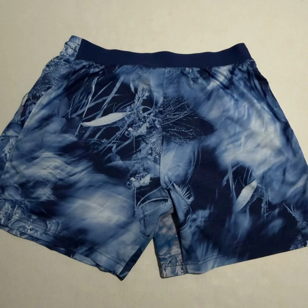 adidas abstract pattern‎ blue swim trunks shorts, men's xl #1343